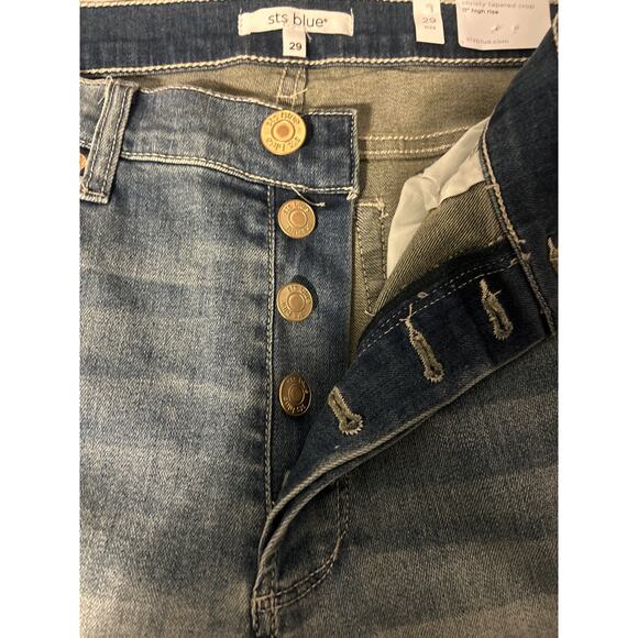 STS Blue Jeans Size 29 Christy Tapered Cropped Distressed High Rise NWT - Picture 8 of 9